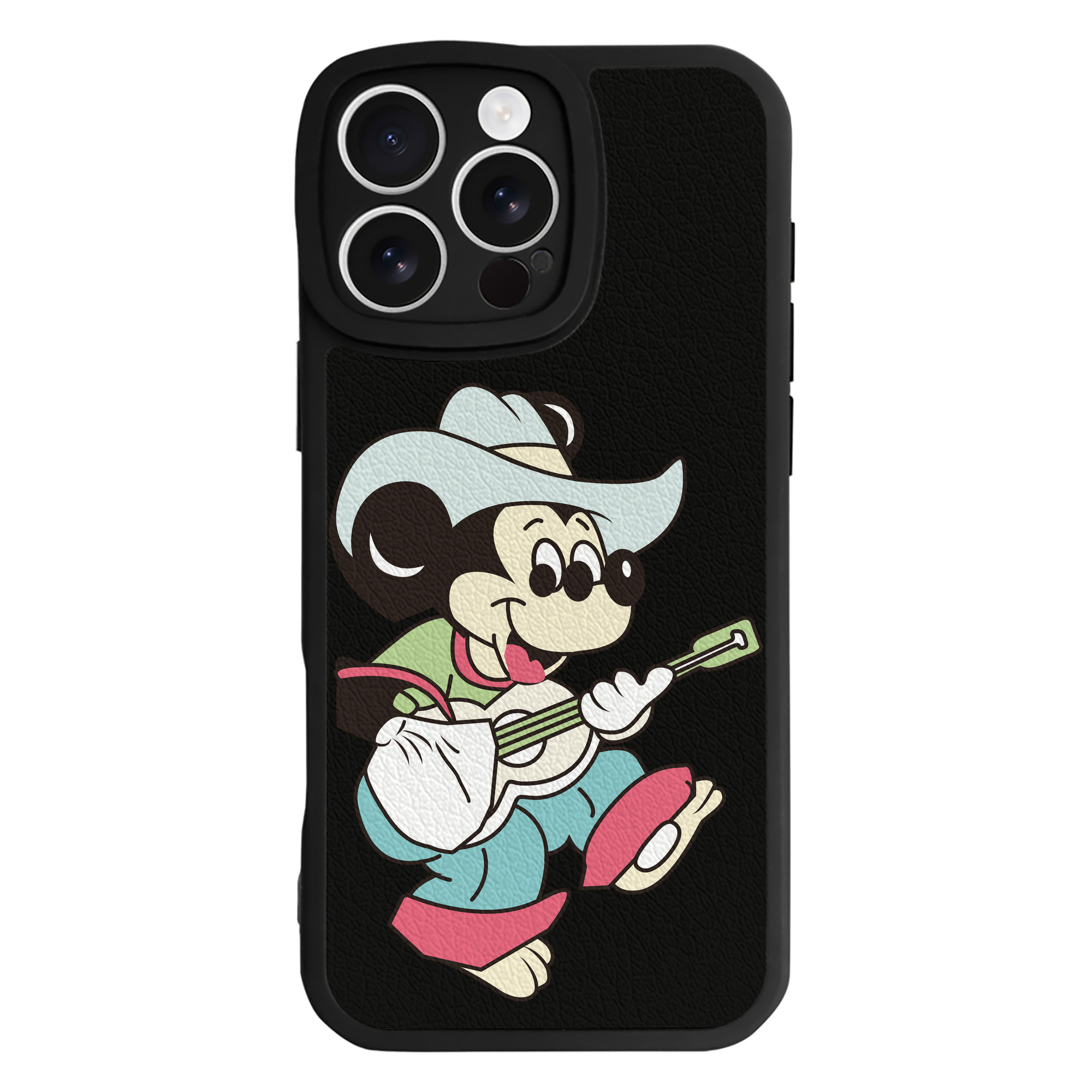 （画像用） ミッキーマウス Mickey Mouse 【iPhone 16シリーズ対応】シリコンスマホケース（レザー調） 材質：シリコン